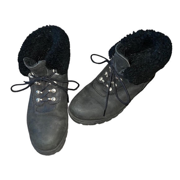 Sorel Vintage Leather Shearling Lace Up Boots